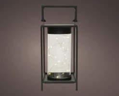 Lumineo Laterne schwarz 13 x 13 x 20 cm