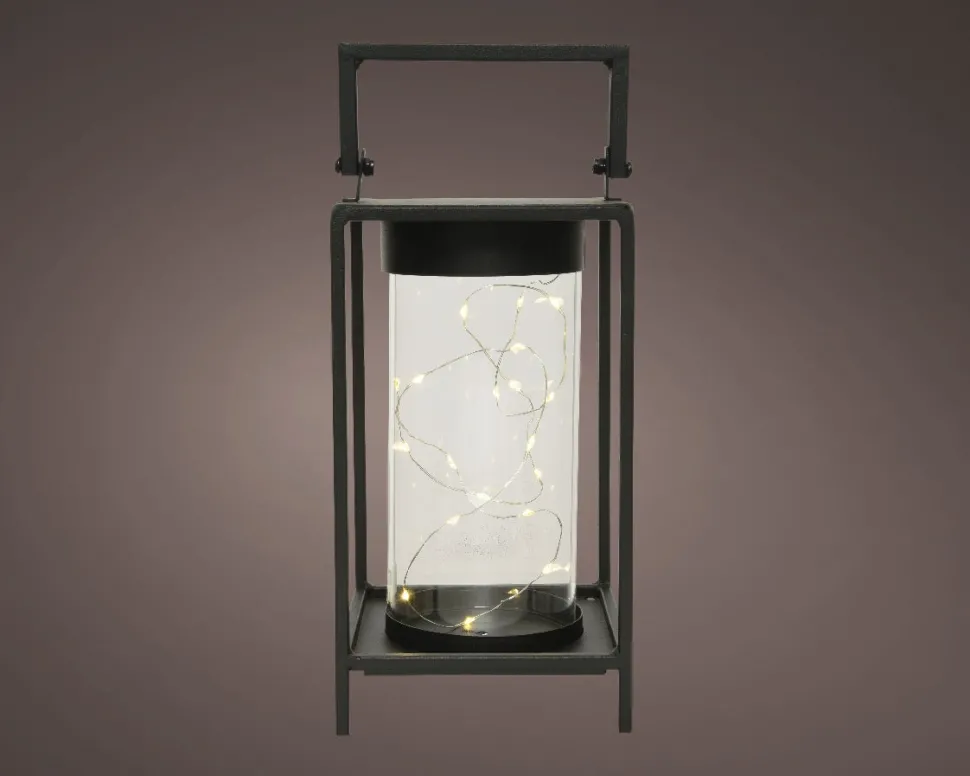 Lumineo Laterne schwarz 13 x 13 x 20 cm