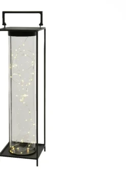 Lumineo Laterne schwarz 18 x 18 x 58 cm