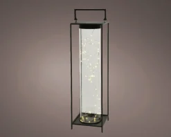 Lumineo Laterne schwarz 18 x 18 x 58 cm