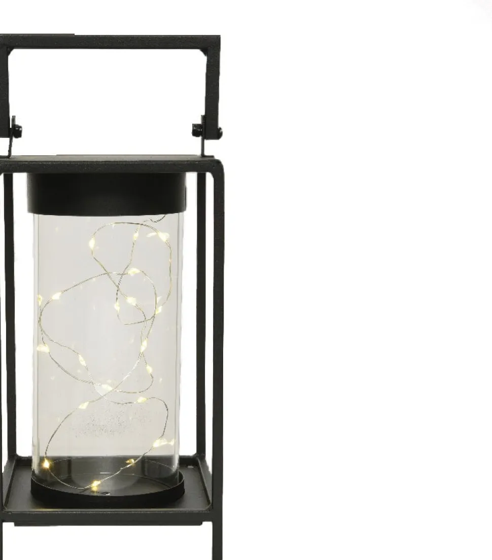 Lumineo Laterne schwarz 18 x 18 x 38 cm