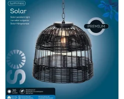Lumineo LED Solarleuchte schwarz D 36 H 32 cm