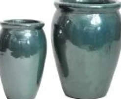 Mega Collections Blumentopf Delta grün D 38 H 50 cm