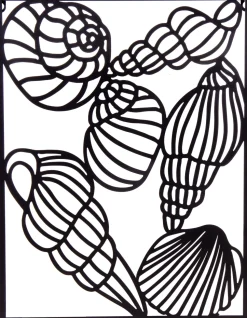 Mega Collections Outdoor-Wanddeko Muschel schwarz 30 x 1 x 60 cm