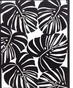 Mega Collections Outdoor-Wanddeko Monstera schwarz 37 x 1 x 48 cm