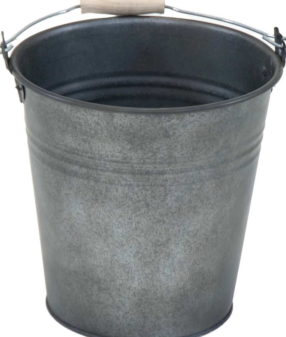 Mega Collections Zinkeimer mit Griff schwarz D 18 cm H 18 cm