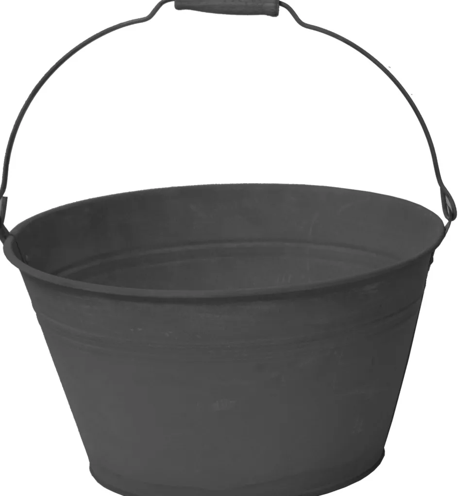 Mega Collections Zinkeimer mit Griff schwarz D 23 cm H 12 cm