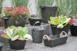 Mega Collections Zinkeimer mit Griff schwarz D 23 cm H 12 cm