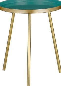 Mica Decorations Beistelltisch Tatum grün / gold D 35 H 40 cm