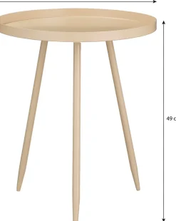 Mica Decorations Beistelltisch Flores beige D 42 H 49 cm