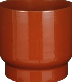 Mica Decorations Blumentopf mit Fuß Thiago rot D 22 H 20 cm