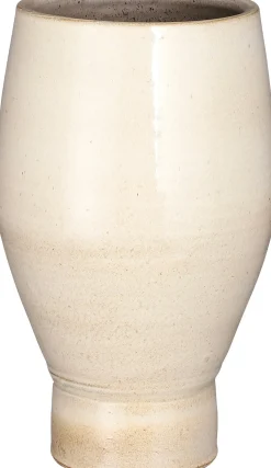 Mica Decorations Blumentopf mit Fuß Merle D 17 H 28 cm creme