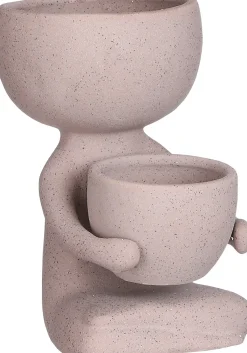 Mica Decorations Blumentopf Man braun 17 x 13 x 19 cm