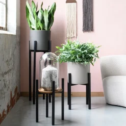 Mica Decorations Blumentopf-Ständer Ascot schwarz 34 x 34 x 71 cm