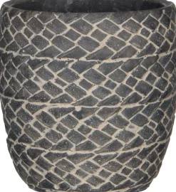 Mica Decorations Blumentopf Alma dunkelgrau D 13 H 13 cm
