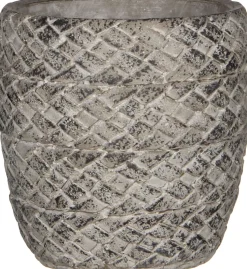 Mica Decorations Blumentopf Alma rund D 13 cm H 13 cm hellgrau