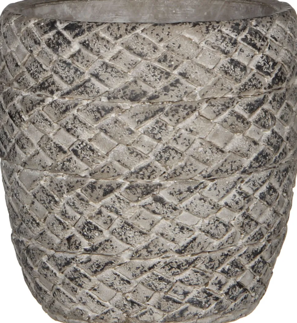 Mica Decorations Blumentopf Alma rund D 13 cm H 13 cm hellgrau