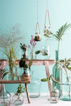 Mica Decorations Deko-Flasche Rioja blau D 18 cm H 75 cm