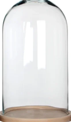 Mica Decorations Glasglocke mit Teller Hella braun/transparent D 23 H 38 cm