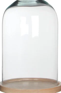 Mica Decorations Glasglocke mit Teller Hella braun/transparent D 21 H 30 cm