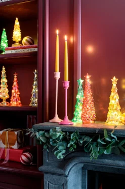 Mica Decorations Kerzenständer Tulli türkis D 8,5 H 30 cm