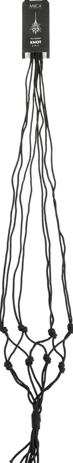 Mica Decorations Makramee Blumenampel Knoten schwarz H 140 cm