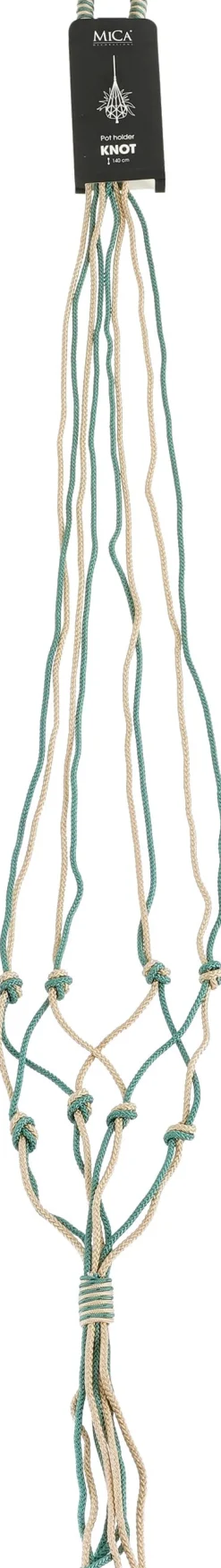 Mica Decorations Makramee Blumenampel Knoten grün/beige H 140 cm