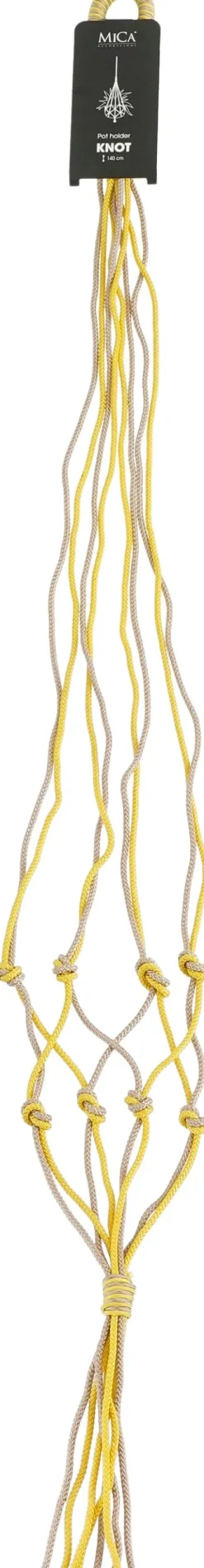 Mica Decorations Makramee Blumenampel Knoten braun/gelb H 140 cm