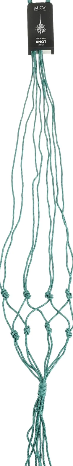 Mica Decorations Makramee Blumenampel Knoten blaugrün H 140 cm