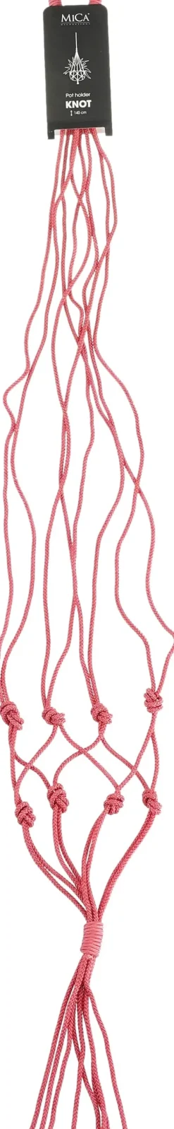 Mica Decorations Makramee Blumenampel Knoten dunkelrosa H 140 cm