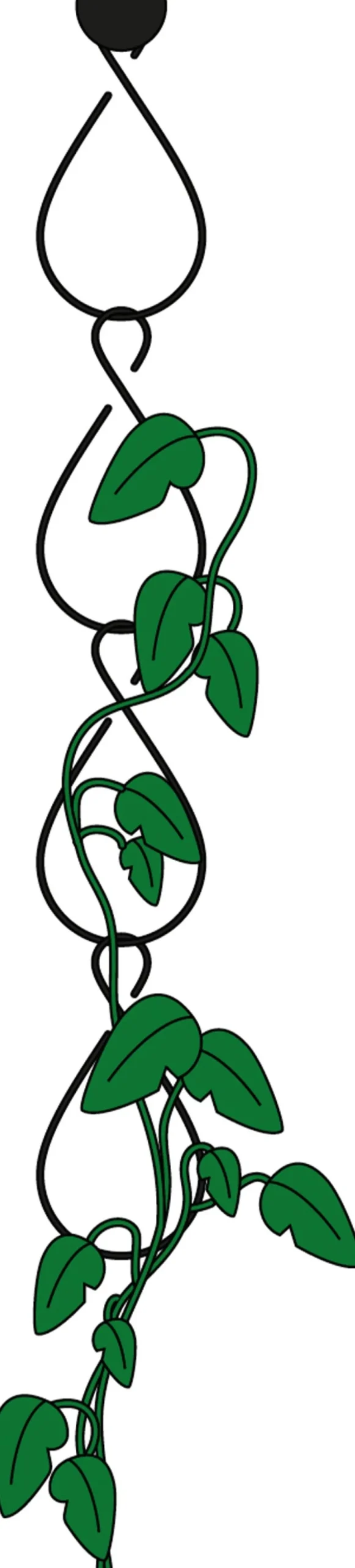 Mica Decorations Pflanzenstütze Tropfen schwarz D 15 H 30 cm