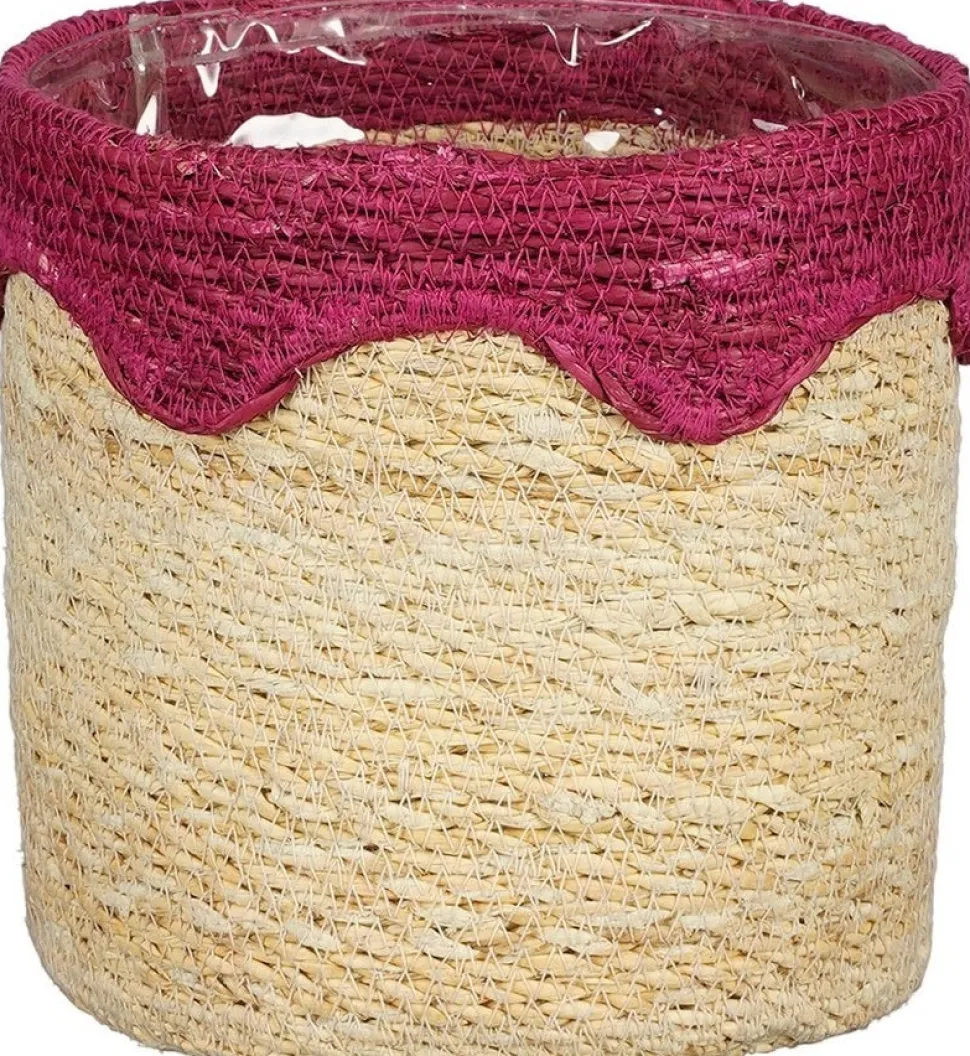 Mica Decorations Pflanzkorb Ella rosa D 16 H 16 cm