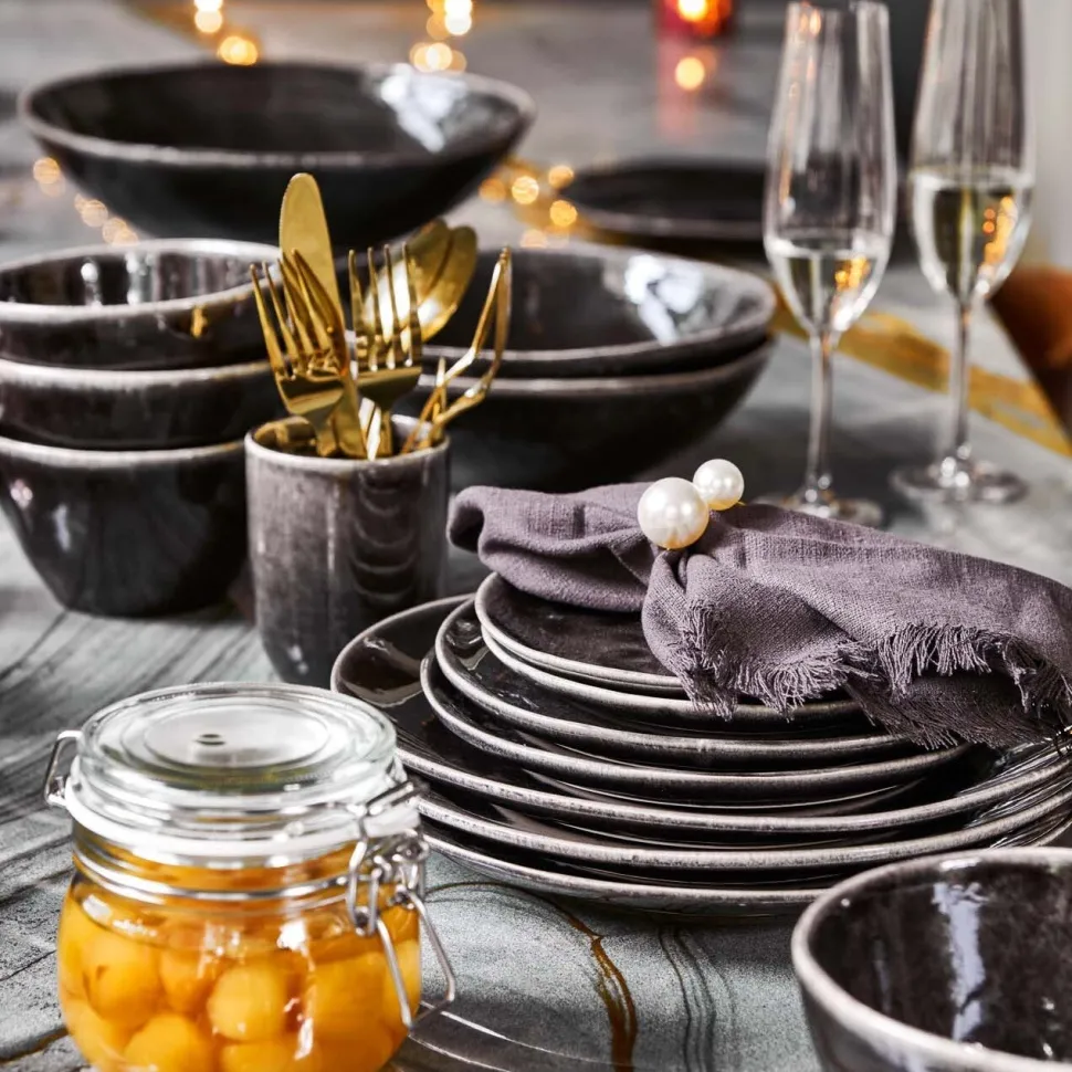 Mica Decorations Schale Tabo schwarz D 11 H 5 cm