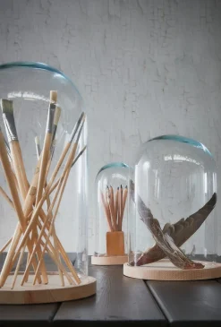 Mica Decorations Teller für Glasglocke Hella Holz hell D 23,5 cm H 2 cm