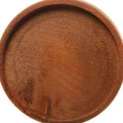 Mica Decorations Teller für Glasglocke Hella Holz dunkel D 21,5 cm H 2 cm