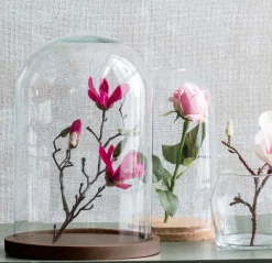 Mica Decorations Teller für Glasglocke Hella Holz dunkel D 21,5 cm H 2 cm