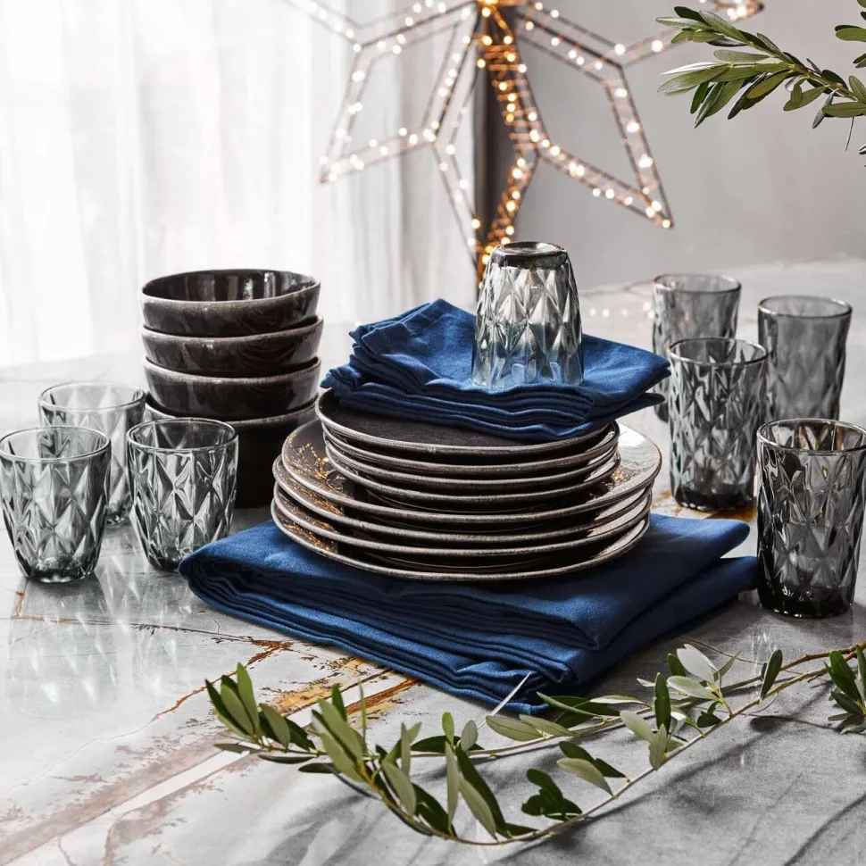 Mica Decorations Teller Tabo schwarz D 20,5 H 2 cm