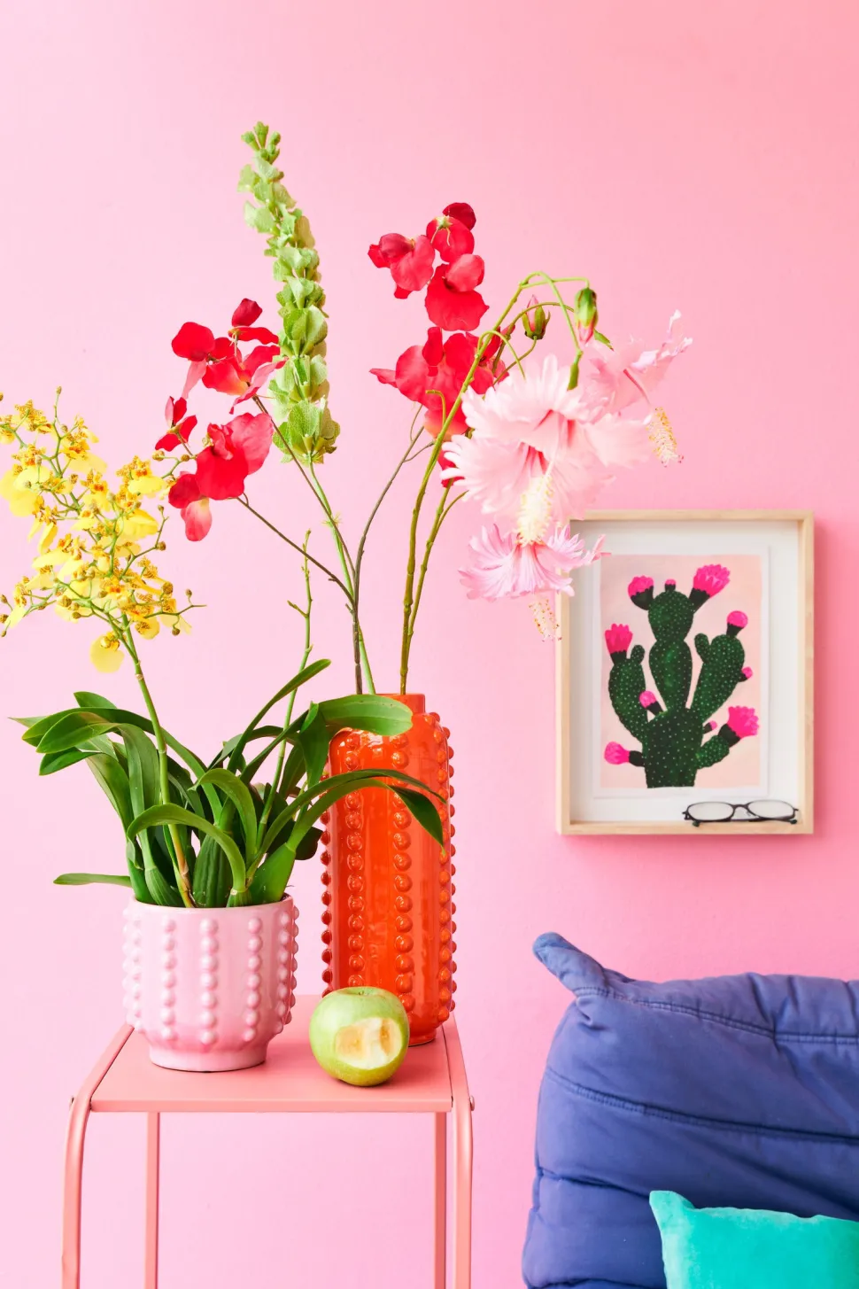 Mica Decorations Vase Boaz orange D 8 H 18 cm