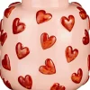 Mica Decorations Vase Hearts rosa / rot D 28,5 H 28 cm