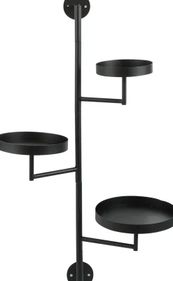 Mica Decorations Wand-Pflanzenregal Perry schwarz 30 x 23 x 80 cm