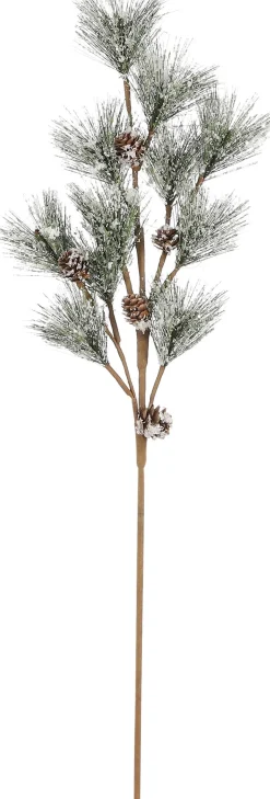 Mica Decorations Weihnachtszweig beschneit mit Tannenzapfen 70 x 20 x 5 cm