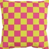 Overseas Dekokissen Vinnie kariert gelb - rosa 45 x 45 x 10 cm