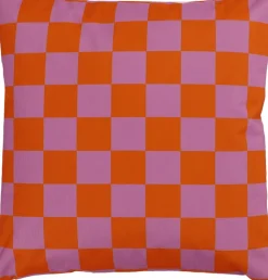 Overseas Dekokissen Vinnie kariert lila - rot 45 x 45 x 10 cm