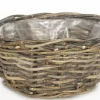 Pflanzkorb mit Henkeln grau-braun D 35 cm H 15 cm