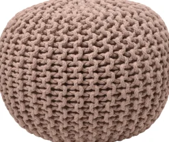 Pouf Strick beige D 40 H 40 cm