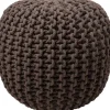 Pouf Strick grau D 40 H 40 cm