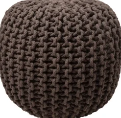 Pouf Strick grau D 40 H 40 cm