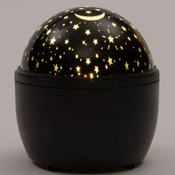 Projektor Mond und Sterne D 11,5 cm H 13 cm weiß