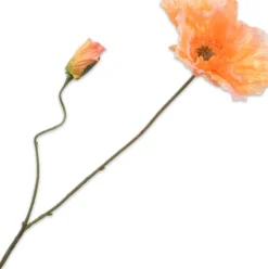 Silk-Ka Kunstblume Mohn hellorange 75 cm