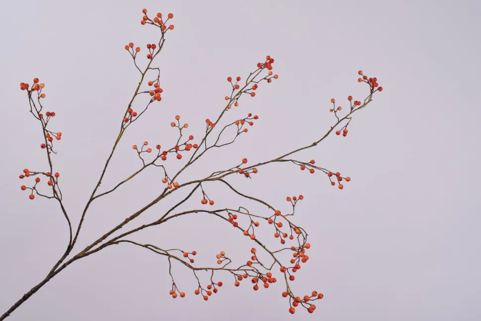 Silk-ka Kunstzweig mit Beeren orange 133 cm